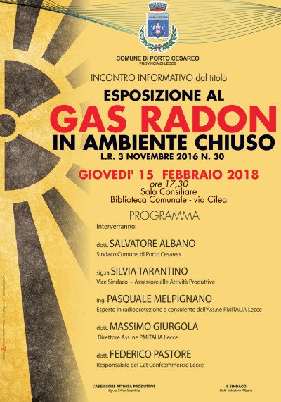 INCONTRO INFORMATIVO ESPOSIZIONE AL GAS RADON IN AMBIENTE CHIUSO ...
