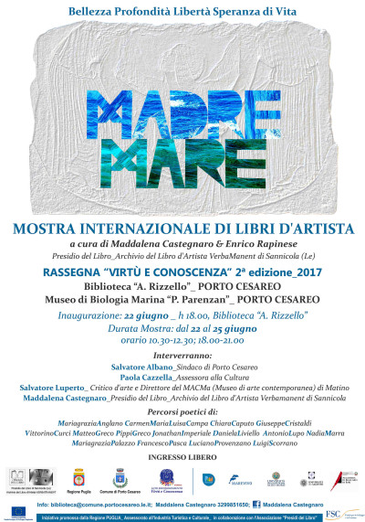 MADREMARE - MOSTRA INTERNAZIONALE DI LIBRI D'ARTISTA - 22/25 GIUGNO 2017 - BI...